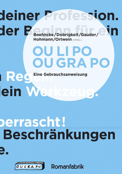 Ouvroir de littérature potentielle - Oulipo, das hat mit Form-zwang und Spielvergnügen zu tun. In diesem Spagat entsteht Poesie, die riskant zwischen Sinn und Unsinn schwankt, die Schönheiten erobert und Abgründe entdeckt. Seit 2011 hat sich in der Romanfabrik Frankfurt eine Gruppe von Menschen gefunden, die diesem hehren Ansinnen frönt. Lipogramme, bei denen ein bestimmter Buchstabe nicht vorkommen darf, und Monovokalismen, also Texte, die nur einen Vokal verwenden, stehen hier auf dem Programm. Man pflegt Palindrome. Auch die Grafik wird ins Spiel gebracht, Ougrapo. Vor allem in Frankreich hat solche Erkundungsarbeit eine mehr als 50jährige Tradition. Jacques Roubaud, einer ihrer Hauptvertreter in Paris, hat sich mit Beiträgen an diesem Buch beteiligt. Mit ihrer 'Gebrauchsanweisung' unternimmt die Frankfurter 'Fabrik für Schreibmöglichkeiten' den Versuch, das deutsche Publikum fürs oulipotische Experimentieren zu begeistern. Wen würde nicht bei diesem Palindrom der Ehrgeiz packen, es zu überbieten: 'Oh Cello voll Echo'?