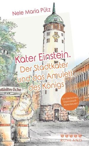 In „Kater Einstein. Das Amulett des Königs“ geht es um den berühmten Stadtkater Einstein, den es wirklich gibt! Er ist mittlerweile eine kleine Berühmtheit, hat eine eigene Facebook Gemeinde, war schon im Fernsehen, im Radio und in den Zeitungen. Dieser kleine norwegische Waldkater, der Tag und Nacht sein Revier in der Darmstädter Innenstadt durchstromert, hat schon das Herz vieler Darmstädter und auch Nicht-Darmstädter im Sturm erobert. In der Geschichte erlebt Kater Einstein ein spannendes Abenteuer. Als ein afrikanischer König die Stadt Darmstadt besuchen möchte, sind zwei Diebe hinter ihm her und versuchen sein wertvolles Amulett zu stehlen. Die Leser des Buches werden dabei zu einigen Sehenswürdigkeiten der Stadt geführt und erfahren etwas über deren Geschichte.