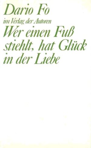 Mit WER EINEN FUSS STIEHLT, HAT GLÜCK IN DER LIEBE liegt erstmals eine der fünf großen Komödien vor, die Dario Fo Ende der fünfziger Jahre geschrieben hat. Das Stück beginnt mit dem Diebstahl des Fußes einer antiken Marmorstatue und endet damit, daß eine Unternehmersgattin an den Blutkreislauf eines Taxifahrers angeschlossen wird.