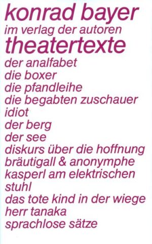 Ernst Bloch meinte über die Texte Konrad Bayers: "Hier hängen der Witz und das Grauen sehr eng zusammen." Und für Heiner Müller war Bayer mit seinem provozierenden Sprachtheater einer der größten. Hier das komplette dramatische Werk in einem Band.