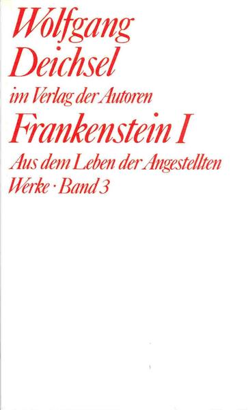 Szenen aus dem täglichen Irrsinn, Geschichten von Angestellten, die durchdrehen, und Abgestellten, denen ein Licht aufgeht. Seit den Sechziger Jahren beschäftigt sich Wolfgang Deichsel, dieser "Sonderling unter den deutschen Stückeschreibern" (Botho Strauß), mit dem Frankenstein-Stoff und seinen möglichen aktuellen Bezügen. Frankenstein: Aus dem Leben der Angestellten. Frankenstein: Siebenundvierzig weitere Fälle.