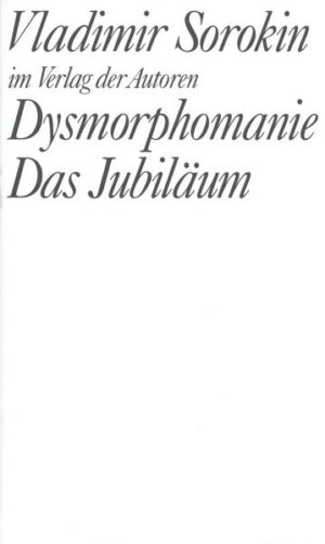 DYSMORPHOMANIE, so lautet die Krankheit, an der die sieben Patienten einer psychiatrischen Anstalt leiden: Sie sind besessen von der Vorstellung, mißgestaltet zu sein, und versuchen, diese angeblichen Deformationen zu verdecken. In Theaterkostüme gekleidet, beginnen die zunächst passiven Kranken zu agieren: Sie treten auf als Figuren aus "Hamlet" und aus "Romeo und Julia". Zunehmend bricht in die Dramenvorlage die Wirklichkeit der Patienten hinein: Die Akteure fallen aus ihren Rollen, die Dialoge verkümmern zu Satzstummeln, Szenen wiederholen sich. Zurück bleiben die Requisiten der Psychose. DAS JUBILÄUM zeigt eine Feier zum zehnjährigen Bestehen des Cechov-Protein-Kombinats. Großes wurde geleistet: Man konnte das "dringende Bedürfnis nach klassischem Protein" befriedigen. Zur Feier des Tages geben Schauspieler eine Cechov-Aufführung: der gesamte Cechov auf einmal - alle wichtigen Figuren, ihre Sätze beim ersten Auftritt, ihre schicksalsschweren Worte am Stückende.