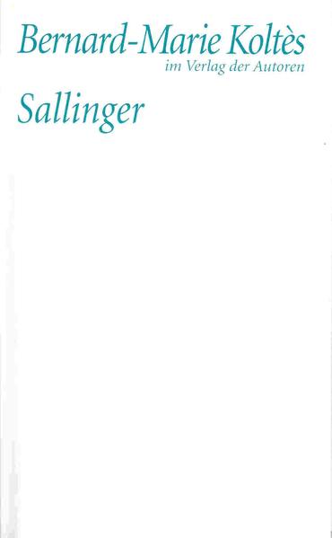 Von Anfang an war Bernard-Marie Koltès der Dichter der kriminellen, anarchischen Underdogs und der Ausbrecher aus gutem Hause. Seine Figuren bewegen sich in den Randbezirken unserer Zivilisation, auf Baustellen und Gefängnisdächern, in Dampfbädern und Hafenanlagen. So wird auch die Aura des frühen Dramas SALLINGER wesentlich durch die Wahl der Schauplätze bestimmt: ein nächtlicher Friedhof, ein Schlachtfeld in Korea, eine Brücke irgendwo in New York. Fluchtpunkt aller Handlungen und Gespräche ist der "Rotfuchs", von dem es heißt, er sei "unflätig, ausgesprochen gutaussehend und ausgesprochen unerträglich". Als einzigem Familienmitglied war ihm der Ausbruch aus der Enge des Elternhauses geglückt. Nun hat der eigenwillige Außenseiter sich erschossen - und wird zur Porjektionsfläche der unerfüllten Sehnsüchte wie der verdrängten Ängste seiner zerstrittenen Familie.