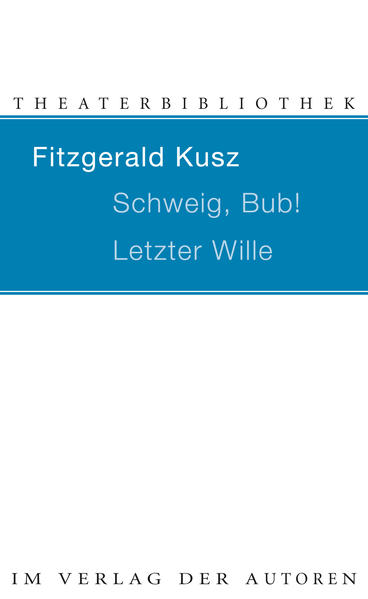 SCHWEIG, BUB!, "das Paradestück der neuen Volkstheaterbewegung" (Der Spiegel), ist Kusz' erstes Stück: Eine Konfirmation, die lieben Verwandten, das große Fressen und ein Konfirmand, der zum Schweigen verurteilt ist. Die Erbschafts-Komödie LETZTER WILLE heißt im Untertitel "Ein Leichenschmaus in fünf Gängen". Ein altes Thema, erfrischend bösartig aufbereitet: Tante Marthas Erbe ist zu verteilen, und die hinterbliebenen Verwandten spielen beim Leichenschmaus die Rolle, die ihnen selbst angemessen erscheint - die wichtigste. Sie reden noch miteinander, denn sie haben noch nicht geerbt.