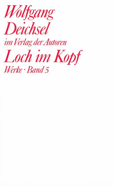 LOCH IM KOPF ist Deichsels erfolgreichste Komödie, nach Moitiven von Labiche. Der durch Spekulationsgeschäfte reich gewordene Frankfurter Kommerzienrat Naube erwacht nach einer durchzechten Nacht, an die er keine Erinnerung hat, und muss vermuten, einen Mord begangen zu haben. Der Band enthält außerdem zwei bisher unveröffentlichte Drehbücher, die eine ähnliche Possendramaturgie zur Grundlage haben. Loch im Kopf. Der Bock als Gärtner. Der Gänsebraten vom Dienst.