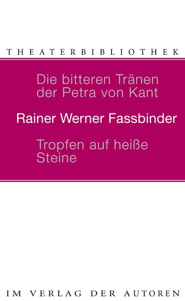 Zwei Stücke über Männer- und Frauenliebe oder wie zu zweit mißlingt, was man allein nicht schafft: das Leben. DIE BITTEREN TRÄNEN DER PETRA VON KANT, in aller Welt gespielt, ist einer der größten Theatererfolge Fassbinders. 1972 hat er das Stück verfilmt. Es ist die Geschichte einer Modeschöpferin, die zusammenbricht, weil ihre Geliebte sie verlassen hat, um zu ihrem Ehemann zurückzukehren. TROPFEN AUF HEIßE STEINE ist eine "Komödie mit pseudotragischem Ende", deren Verfilmung durch François Ozon vor einigen Jahren für viel Aufsehen sorgte. Die ganz gewöhnliche Geschichte einer Ehe - mit Verführung, Alltag und Trennung -, fände sie nicht zwischen zwei Männern statt. Opfer wird auch in dieser leisen Komödie am Ende der, der liebt.