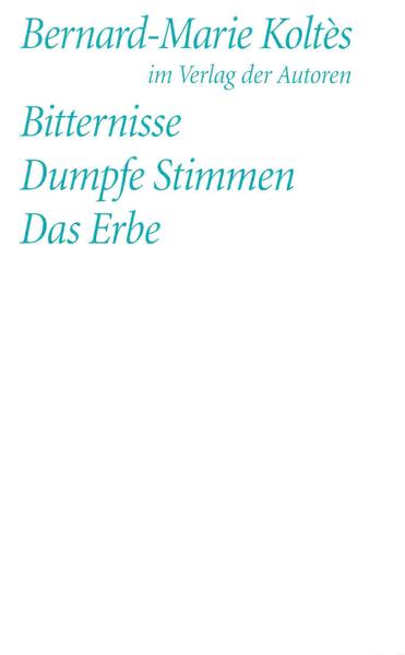 Die in diesem Band erstmals auf deutsch veröffentlichten frühen Stücke von Bernard-Marie Koltès, entstanden zwischen 1970 und 1973, vergrößern nicht nur unsere Kenntnisse über das dramatische Werk des im Alter von nur 41 Jahren verstorbenen französischen Dramatikers - sie sind zugleich Zeugnisse eines unverbrauchten poetischen Theater, nach wie vor präsent auf den Bühnen des Welttheaters. Eine kleine Sensation.