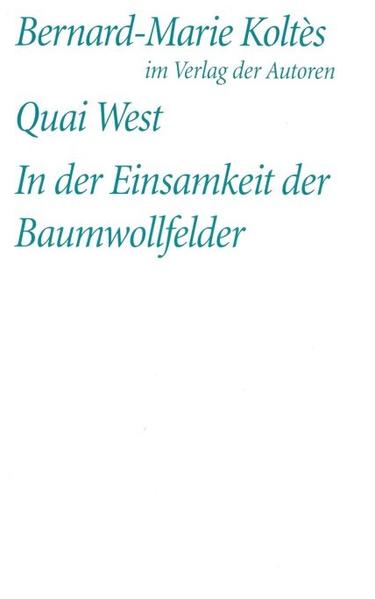 Einen wesentlichen Teil ihrer Wirkung verdanken die Stücke von Bernard-Marie Koltès den Orten ihrer Handlung: Orte, an denen man mit unangenehmen Begegnungen rechnen muss. So spielt "Quai West" im stillgelegten Hafen ein großen Industriestadt. Hierher kommt auch der Geschäftsmann Koch in Begleitung seiner Sekretärin, um sich das Leben zu nehmen. Ein Netz falscher Hoffnungen spannt sich zwischen den Figuren: Jeer will etwas vom anderne, und doch finden sie nicht zueinander. Im zweiten Stück begegnen sich ein Dealer und sein Kunde "In der Einsamkeit der Baumwollfelder", einem abstrakten Ort irgendwo in der kapitalistischen Welt. Es beginnt ein Abtasen mit Wörtern, ein sprachliches Sondieren der Angebote und Wünsche, noch bevor diese wirklich werden.