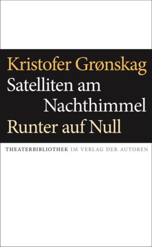 »Wenn sich immer alles sicher anfühlt, macht man was falsch.« In den Stücken des jungen norwegischen Dramatikers Kristofer Grønskag steht nicht weniger auf dem Spiel als die Welt seiner heranwachsenden Figuren selbst: SATELLITEN AM NACHTHIMMEL ist eine phantastische Reise, die von der Weltwahrnehmung des Mädchens Joni erzählt. Denn Joni ist anders. Sie hat ein schwarzes Loch in ihrem Bauch entdeckt, das alles verschlingt, was ihm zu nahe kommt. Und zugleich lebt in diesem schwarzen Loch Jonis Universum, in dem alles möglich ist. Bloß, Jonis Eltern verstehen ihre Tochter einfach nicht: Ein berührendes Stück über die misslingende Kommunikation zwischen Eltern und Kindern und über gegenseitige Entfremdung. RUNTER AUF NULL beschreibt das Lebensgefühl von Jugendlichen, die auf der Suche nach ihrem Platz im Leben Risiken eingehen und Grenzen austesten. In zehn Szenen, die in einem Countdown auf den großen Knall zusteuern, geht es um die entscheidenden Fragen nach wahrhaften Gefühlen und den Konsequenzen des eigenen Handelns. Spannend bis zur letzten Sekunde.