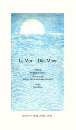 Zweisprachige Ausgabe der Miniaturgedichte über das Meer mit farbigen Lithografien von Ruth Eitle. Eugene Guillevic wurde 1907 in Carnac, Bretagne geboren. Geprägt von Landschaft und Meer, zieht er in seiner Kindheit mehrmals mit dem Vater, der Gendarm ist, an verschiedene Dienstorte in Frankreich. Nach dem Abitur wird er Finanzbeamter. Zuerst noch Katholisch, wendet er sich mit dreißig dem Kommunismus zu und unterstützt den Spanischen Bürgerkrieg. Bis 1980 ist er überzeugter Kommunist. Er freundet sich mit Jean Follain an, der ihn in die Gruppe Sagesse einführt. Dann tritt er der Schule von Rochefort bei. Sein Schreiben ist zuerst geprägt von Widerstand und Rebellion gegen die soziale Ordnung. Später wendet er sich der Fragestellung der Stille und der Welt zu. Seine Dichtung ist prägnant, aufrichtig und direkt. Guillevic starb 1997.