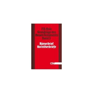 Gut verständliche und doch tiefgehende Bibelauslegungen sind sehr gesucht. Daher möchten wir diesen Band aus der sechsbändigen Reihe "Grundzüge des Neuen Testaments" besonders empfehlen. F.B. Hole war ein besonders befähigter Bibelausleger. Er verstand es, die wesentlichen Linien eines Kapitels präzise und anschaulich aufzuzeigen. Für das in unserer Zeit oft vernachlässigte, aber so dringend notwendige fortlaufende Lesen und Überdenken des Wortes Gottes bietet diese Auslegungsreihe zum NT wertvolle Verständnishilfen.