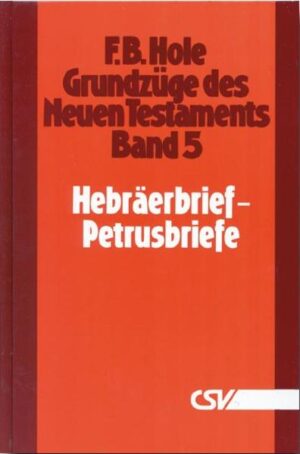 Gut verständliche und doch tiefgehende Bibelauslegungen sind sehr gesucht. Daher möchten wir diesen Band aus der sechsbändigen Reihe "Grundzüge des Neuen Testaments" besonders empfehlen. F.B. Hole war ein besonders befähigter Bibelausleger. Er verstand es, die wesentlichen Linien eines Kapitels präzise und anschaulich aufzuzeigen. Für das in unserer Zeit oft vernachlässigte, aber so dringend notwendige fortlaufende Lesen und Überdenken des Wortes Gottes bietet diese Auslegungsreihe zum NT wertvolle Verständnishilfen.