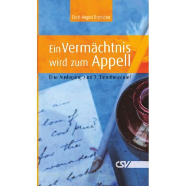 Letzten Worten schenken wir gewöhnlich besondere Aufmerksamkeit. Ähnlich wird es Timotheus gemacht haben, als er den Brief in Händen hielt, den der Apostel Paulus kurz vor seiner Hinrichtung in Rom geschrieben hat. Dieser Brief gleicht einem Vermächtnis. Dass der Apostel Paulus in seiner schwierigen Situation überhaupt noch seinem jungen Freund Timotheus schrieb, zeigt etwas von seiner Glaubensfestigkeit und seiner Liebe. Es war dem Apostel wichtig, dass Timotheus das „Bild gesunder Worte“ festhielt und weitergab. Deshalb enthält der Brief viele zu Herzen gehende Appelle. Paulus warnt Timotheus vor gefährlichen Entwicklungen. Er macht ihm aber auch Mut, seinen Dienst unbeirrt fortzusetzen. Nicht zuletzt erinnert Paulus ihn immer wieder an die göttlichen Hilfsquellen, die zu allen Zeiten den Gläubigen zur Verfügung stehen. Der zweite Timotheusbrief ist hoch aktuell! Es lohnt sich, ihn zu studieren.