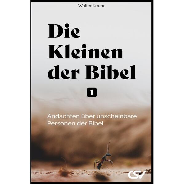 Die Kleinen der Bibel (1) Andachten über unscheinbare Personen der Bibel Die Bibel belehrt uns nicht nur durch ausführliche Lebensbeschreibungen, sondern auch durch Schlaglichter, die auf unscheinbare Personen geworfen werden. Von diesen kurzen Berichten und wenigen Bibelversen nehmen wir vielleicht oft kaum Notiz. Doch wenn wir genauer hinschauen, merken wir, dass Gott auch durch sie zu uns redet und bereichernde Lektionen erteilt. Die Kleinen der Bibel ist anlässlich von Familienandachten entstanden und soll helfen, unscheinbare Personen der Bibel neu zu entdecken. Dabei ist es dem Autor ein besonderes Anliegen, auf den Herrn Jesus Christus hinzuweisen, der die Freude und Frische unseres Glaubenslebens ausmacht. Nicht zuletzt machen die vielen Bezüge zum Alltagsgeschehen die kurzen Andachten zu einer lebendigen Lektüre. Das Buch ist farbig gestaltet und mit Illustrationen versehen. Dies ist der erste Band einer vierbändigen Reihe.