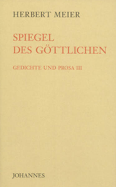 Den beiden Lyrik- und Prosabänden Das Erhoffte will seine Zeit (2010) und Im Anhauch des Windes (2014) folgt Spiegel des Göttlichen. In einer ähnlich anthologischen Form erkundet Herbert Meier in neuen «Lyrischen Notizen» und «Oden» Winke und transzendente Zeichen im Alltag, der Natur und in seiner jahrzehntelangen Liebe zu Yvonne, seiner «Frau und Geliebten», die in diesem Frühling verstorben ist. Ein Grundthema seiner Dichtung ist der Eros, im hiesigen wie im kosmisch transzendenten Sinn. Herbert Meier, geboren 1928 in Solothurn (Schweiz), schrieb Dramen, Romane, Gedichte und Prosa, Reden und Essays, und übersetzte gemeinsam mit seiner Frau Yvonne Meier-Haas klassische und moderne Dramen. Er ist Träger zahlreicher Preise und Auszeichnungen.