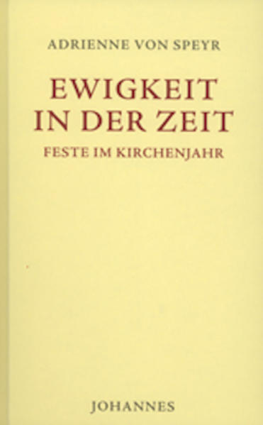 Ein eigenes Buch Adriennes von Speyr zum «Kirchenjahr» herauszugeben, hatte schon Hans Urs von Balthasar geplant. Er sah vor, zahlreiche Betrachtungen der Schweizer Ärztin zu den großen Festen des Kirchenjahres aus verschiedenen Nachlassbänden, vorab den Tagebüchern, in einem Band zu vereinigen. Der Johannes Verlag bringt dieses Vorhaben zum Abschluss, indem er einen solchen Band anlässlich des 50. Todestages Adriennes von Speyr publiziert. Dieser stellt keinen systematisch strukturierten Jahreszyklus dar, da er aus vielfachen, über Jahre verstreuten Äußerungen Adriennes zusammengestellt worden ist und die Texte mit unterschiedlicher Akzentuierung um die einzelnen Festgeheimnisse kreisen. An manchen Stellen fließen biographische Elemente in die Betrachtung ein, doch immer als «Material für die Erfahrung der objektiven Offenbarungsgeheimnisse». Der Leser fasse deshalb diese Texte geduldig als Bruchstücke aus einem viel größeren Zusammenhang auf. Sie mögen ihn die Fülle und Tiefe der Theologie Adriennes von Speyr erahnen lassen. (Aus dem Vorwort)