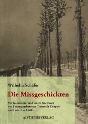 Zwischen 1904 und 1906 verlor der Schriftsteller Wilhelm Schäfer (1868-1952), damals Herausgeber der Kulturzeitschrift Die Rheinlande, drei nahe Freunde durch ihren vorzeitigen Tod: den Schriftsteller, Komponisten und einstigen Nietzsche-Herausgeber Fritz Koegel, die Sängerin Emily Koegel, geb. Gelzer und den Schriftsteller und Mitarbeiter des Berliner Kunstgewerbemuseums Gustav Kühl. Diese Erfahrung verarbeitete Schäfer in seiner autobiografischen Erzählung Die Missgeschickten, die nicht nur von Hermann Hesse und Franz Kafka gerühmt wurde, sondern auch ein erstaunliches Leserecho hervorrief und mehrere Neuauflagen erlebte. Schon der Verfasser vermutet, mit seiner Erzählung ein Sinnbild für die „Wurzelschwäche des modernen Lebens“ geschaffen zu haben. Tatsächlich hat der Text auch gut 100 Jahre nach seiner Erstveröffentlichung nichts von seiner Gültigkeit eingebüßt. Die Kommentierung enthüllt erstmals die realen Hintergründe des Geschehens. Ein ausführliches Nachwort behandelt Entstehung und Rezeption der Erzählung und schildert die weithin unbekannten Biografien der Akteure. Die CD-Beilage macht Lieder hörbar, die in den Missgeschickten erwähnt werden, und gewährt zugleich Einblicke in das musikalische Werk Fritz Koegels.