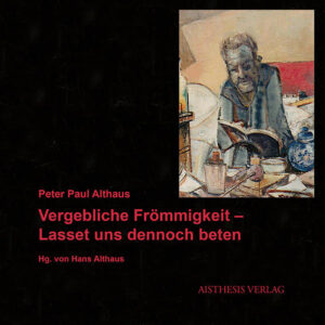 Wir lebten vom Malen, vom Bildhauern, vom Musizieren und vom Dichten. Davon zu leben ist eine Kunst. Und schon deswegen durften wir uns Künstler nennen.' 'Ich habe mich ganz nach Schwabing zurückgezogen, sitze hier oben über den Dächern - sinniere, ob sich all das Dichten und Trachten wohl gelohnt hat, sage zu vielem ja, zu dem ich früher nein gesagt habe, und zu vielem nein, zu dem ich früher ja gesagt habe, und möchte nun in einem letzten Gedichtband, der den Titel haben soll: Vergebliche Frömmigkeit - lasset uns dennoch beten! einen Ausgleich finden.' Selbstzeugnisse von Peter Paul Althaus