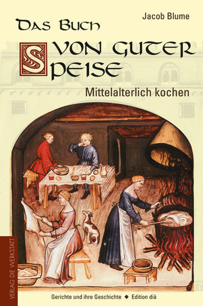 Wer an die mittelalterliche Küche denkt, träumt sicherlich von Tischen, die sich unter der Last der Speisen biegen, von legeren Tischmanieren oder von Trinkgelagen. Die Realität, so klärt der Autor Jacob Blume auf, sah oft karger aus und war von saisonalen Schwankungen bestimmt. „Das Buch von guter Speise. Mittelalterlich kochen“ enthält demzufolge Rezepte vom „Notbrot“ bis hin zum Schlemmer-Menü und macht Lust auf eine kulinarische Zeitreise. Der Blick auf das Leben und Speisen hinter Kloster- und Schlossmauern sowie das der einfachen Katen enthüllt auch Geschichten wie die der Erfindung des Butterbrotes oder der ersten Würstchenbude (1135 in Regensburg), an der man auch heute noch eine Bratwurst essen kann. Viele uns vertraute Essgewohnheiten, Tischsitten und Kochtechniken rühren aus dem Mittelalter, und auch Zutaten wie Bärlauch, Löwenzahn oder Dinkel erfreuen sich wiederholter Beliebtheit. Aus ihnen lassen sich z. B. Bärlauchsenf, Löwenzahn-Kartoffelsalat oder Dinkel-Rösti zubereiten und genießen. Die 166 Rezepte bieten vom einfachen Fladenbrot, über Hühnersuppe mit Bier oder Arme Ritter bis hin zum Spanferkel und Bratäpfeln in Wein gedünstet verschiedenste Gaumenfreuden. Nicht zu vergessen die Flüssignahrung wie Salbeiwein, Met, Drachenblut oder Hexengesöff. Ob auf herkömmliche Art an offener Feuerstelle oder am modernen Elektroherd zubereitet, diese Geschichte geht durch den Magen!