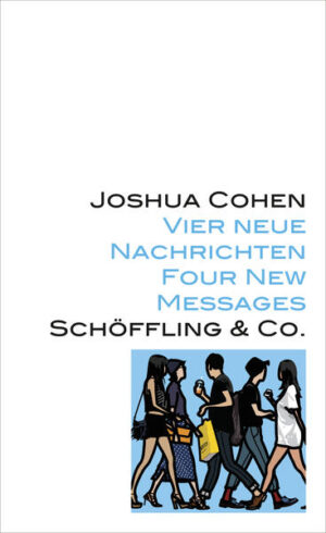 »Bei diesem literarischen Start-up möchte man von Anfang an dabei sein und keine Zeile verpassen!« New York Times »Vier neue Nachrichten« - gesendet von einer neuen, aufregenden Stimme aus den USA. Der junge New Yorker Autor Joshua Cohen, der schon jetzt mit Thomas Pynchon und David Foster Wallace verglichen wird, zeigt, wie radikal das Internet unseren Umgang mit Sex und Arbeit, Familienleben und Zukunftsplänen, unsere Art zu schreiben und unsere gesamte Identität verändert hat. Die »Vier neuen Nachrichten« handeln von einem halbherzigen Drogendealer, der durch einen Blog im Internet bloßgestellt und in einen Strudel eskalierender Ereignisse gezogen wird