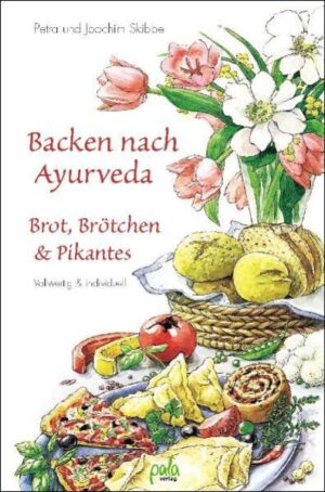 Für jeden Konstitutionstyp, genannt Dosha, gibt es mehr oder weniger empfehlenswerte Brote, Brötchen und andere pikante Backwaren. Auch die Rezepte im zweiten Backbuch von Petra und Joachim Skibbe sind vegetarisch, vollwertig und natürlich eifrei.