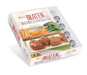 Das traditionelle Garen mit Niedrigtemperatur eignet sich auch hervorragend für kleine Braten. Dieses Buch erklärt, wie Sie mit Hilfe der beigefügten Bratenthermometer einen perfekten, saftigen Braten auf den Tisch zaubern und wie Sie die passende Soße zubereiten. Format des Buchs: 16,4 x 22,3 cm Format der Box: 23 x 21,6 x 5 cm