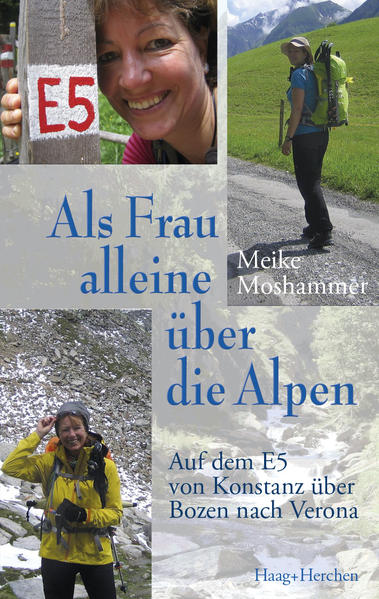 Als Meike Moshammer die Ebene von Verona erreicht, verspürt sie ein tiefes Glücksgefühl. Ein Traum ist in Erfüllung gegangen – sie hat auf dem Fernwanderweg E5 mit Beginn in Konstanz zu Fuß alleine die Alpen überquert! Rund 600 km und etwa 22.000 Höhenmeter liegen hinter ihr, sie hat Hitze, Kälte, Dauerregen, Schnee und dichtem Nebel getrotzt, ist durch grandiose Bergpanoramen und über liebliche Almen gestiefelt und geklettert. Mal ist es reines ›Wellness-Wandern‹, mal äußerst kräftezehrend und wird zum kleinen Abenteuer. Begegnung und Austausch mit anderen E5-lern ist dabei an der Tagesordnung und so etwas wie das Salz in der Suppe … Während der Etappen auf ›ihrem‹ E5 hat die Autorin Tagebuch geführt – und lässt nun mit diesem Buch alle Wanderbegeisterten an ihren Eindrücken teilhaben. Lesenswert! Meike Moshammer ist gebürtige Flensburgerin (Jahrgang 1972), verheiratet und lebt mit Mann samt Kater Max in Sulzbach / Taunus. Ursprünglich Bankkauffrau, ist sie heute in der Immobilienbranche tätig. Die zertifizierte Wanderführerin ist regelmäßig in den Mittelgebirgen und in den Alpen mit dem Rucksack unterwegs.