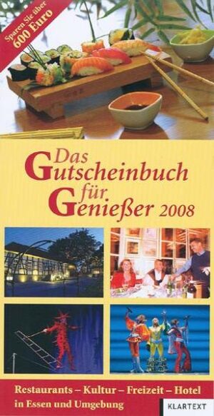 Klasse statt Masse! Genießen Sie mit diesem Gutscheinbuch die faszinierende Welt der Gaumenfreuden, das interessante Kultur- und Freizeitangebot sowie einen entspannenden Hotelaufenthalt. Und das alles zu außergewöhnlichen Vorzugspreisen! Gültig von Januar bis Dezember 2008.