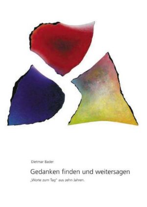 "Wort zum Tag" sind kurze Ansprachen im zweiten Programm des Südwestrundfunks vor den Acht-Uhr-Nachrichten. Gedankensplitter sind es eher als Ansprachen, wenig abgerundete Überlegungen, Anstöße zum eigenen Weiterdenken, gefunden wie eine gute Botschaft und daher weitergesagt. So versteht sich der Titel, unter dem Dietmar Bader hier eine Sammlung der Texte vorlegt, die er in den letzten zehn Jahren als "Wort zum Tag" gesprochen hat. Begleitet werden diese Texte durch Bilder des deutschen Künstlers Raimer Jochims.