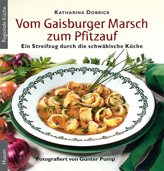 Die Schwaben sind, auch über die Landesgrenze hinaus, bekannt für ihre herzhafte und abwechslungsreiche Küche. Hier füllen Eierteiggerichte in den verschiedensten Variationen, schmackhafte Kartoffel- und Fleischgerichte, Linsen und Sauerkraut, aber auch eine große Zahl süßer und pikanter Kuchen die Teller. Katharina Dobricks exquisite Rezeptsammlung bietet dem bodenständigen Genießer eine breite Auswahl typisch schwäbischer Genüsse: Vorspeisen wie Flädle- oder Grießklößchensuppe, die allseits beliebten Spätzle und Maultaschen, die man nun auch einmal selbst machen kann, kräftige Eintöpfe, Schwäbischer Rostbraten, Karthäuser Klöße oder der immer wieder gern gegessene Träubleskuchen werden verführerisch präsentiert. Vom Gaisburger Marsch bis zum Pfitzauf reicht der Streifzug durch die Landschaft schwäbischer Köstlichkeiten. Jedes der übersichtlich gestalteten Rezepte ist von Günter Pump mit einer appetitlichen Fotografie versehen, die zum Nachkochen einlädt.