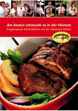 Die Fleischerei Richter aus dem Herzen des Erzgebirges stellt in diesem Kochbuch einige ihrer besten Gerichte vor. Die 25 Rezepte sind ebenso viele Vorschläge, wie man mit Schweinefleisch einfach und abwechslungsreich Köstliches zaubern kann: Hier findet der Genießer ebenso deftige, traditionelle wie auch moderne Gerichte, die sowohl von der regionalen Küche als auch von internationalen Einflüssen geprägt sein können. Mit traditionellem handwerklichem Können hergestellte, hochwertige Fleischprodukte bilden durchweg die Basis der Salate, Aufläufe, Braten und Eintöpfe aus der Küche des „Erzgebirgischen Spezialitätenhauses“. Als traditioneller Familienbetrieb konnte Richter bei der Auswahl der Gerichte für das Kochbuch auf die Zusammenarbeit mit Mitarbeitern, Partnern und Freunden setzen, die hier erstmals ihre Lieblingsrezepte verraten und zum Nachkochen bereitstellen. Fleischgenießer werden ihre Freude daran haben!