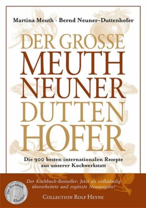 DAS Kochbuch schlechthin! DIE ultimative Sammlung von über 900 internationalen Rezepten, zusammengetragen in beinahe dreißig Jahren, in denen Martina Meuth und Bernd Neuner-Duttenhofer nun schon in Sachen Kochkunst und Tafelfreuden durch die Welt reisen: eine bunte Mischung aus allen Landes- und Regionalküchen Europas, Asiens und Amerikas. Dieses Kochbuch vermittelt die Summeder Erfahrungen, die Deutschlands renommiertestes kulinarisches Autorenpaar unterwegs und in der eigenen Küche gesammelt hat - die Bestandsaufnahme der modernen, kreativen, gesunden und praktischen Küche.