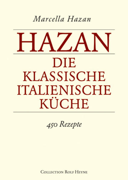 UMFASSEND, KLAR UND ANSCHAULICH DARGESTELLT. DAS STANDARDWERK DER ITALIENISCHEN KÜCHE IN DER 10. AUFLAGE: Die Autorin dieses Buches gilt als die internationale Expertin für die klassische italienische Küche. Mit diesem außergewöhnlichen Band legt sie ein Standardwerk der italienischen Küche vor, das über 450 traditionelle Rezepte für die perfekte Zubereitung der landestypischen Spezialitäten enthält. Ein umfassendes Handbuch für Hobbyköche und Profis, mit vielen Anweisungen und Ratschlägen für Produkte, Techniken und Zubereitungsarten. Ein Kompendium von Marcella Hazans Wissen und ihrer mehr als zwanzigjährigen Erfahrung.