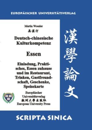 REIHE: SCRIPTA SINICA ISSN 1614-3663, Martin Woesler (Hg.)  55 Sinologen-Kalender 2007 - Übersicht über chinabezogene Veranstal¬tun¬gen, Bochum: Europäischer Universitätsverlag, ISBN 978-3-89966-226-9, 52 S., 2006, 9,90 € 54 Wolfgang Ommerborn: Dai Zhens (1724-1777) Rezeption des Mengzi und seine Kritik an der Schule Zhu Xis und Cheng Yis - Teil II: Politische Überlegungen, Bochum: Europäischer Universitätsverlag, ISBN 978-3-89966-225-2, 52 S., 2006, 9,90 € 53 Wolfgang Ommerborn: Dai Zhens (1724-1777) Rezeption des Mengzi und seine Kritik an der Schule Zhu Xis und Cheng Yis - Teil I: Philosophische Überlegungen, Bochum: Europäischer Universitätsverlag, ISBN 978-3-89966-224-5, 52 S., 2006, 9,90 € 52 Highspeed Urbanization in China - Megapolis Peking, Bochum: Europä¬ischer Universitätsverlag, 2006, 52 S., 9,90 €, ISBN 978-3-89966-223-8 51 Kulturelle Unterschiede zwischen China, Japan und Vietnam, Bochum: Europäischer Universitätsverlag, ISBN 978-3-89966-165-1 (3-89966-165-6), 52 S., 2005, 9,90 € 50 The history of China. With course texts, Bochum: European University Press, ISBN 978-3-89966-163-7 (3-89966-163-X), 52 pp., 2005, 9.90 €, series Scripta Sinica 50 [English] 49 Übersicht chinabezogene wissenschaftliche Veranstaltungen in Europa 2000-2005, Bochum: Europäischer Universitätsverlag, ISBN 978-3-8996 6-161-3 (3-89966-161-3), 52 S., 2005, 9,90 € 48 Yahoo und Google in China - Wandel durch Handel?, Bochum: Europäischer Universitätsverlag, ISBN 978-3-89966-160-6 (3-89966-160-5), 52 S., 2005, 9,90 € 47 Blog-Registrierung in China, Bochum: Europäischer Universitätsverlag, ISBN 978-3-89966-159-0 (3-89966-159-1), 52 S., 2005, 9,90 € 46 Sperrung von Campus-Netzwerken in China, Bochum: Europäischer Universitätsverlag, ISBN 978-3-89966-158-3 (3-89966-158-3), 52 S., 2005, 9,90 € 45 Pierun, Michal B., Kurzhandbuch für deutsche Unternehmen auf dem Weg nach China, hrsg. Martin Woesler, Bochum: Europäischer Universitätsverlag, ISBN 978-3-89966-157-6 (3-89966-157-5), 52 S., 2005, 9,90 € 44 Lackhoff, Fritz, "Kampf der Kulturen" oder Weltkultur? Eine kritische Betrachtung anhand der asiatischen und europäischen Kultur, hrsg. Martin Woesler, Bochum: Europäischer Universitätsverlag, ISBN 978-3-89966-156-9 (3-89966-156-7), 52 S., 2005, 9,90 € 43 Moron, Sabine, Interkulturelle Kompetenz Deutschland-China. Training und Schulung für Mitarbeiter, hrsg. Martin Woesler, Bochum: Europäischer Universitätsverlag, ISBN 978-3-89966-095-1 (3-89966-095-1), 52 S., 2005, 9,90 € 42 Studieren in Deutschland - Voraussetzungen und Möglichkeiten für Chinesen, Bochum: Europäischer Universitätsverlag, ISBN 978-3-89966-083-8 (3-89966-083-8), 52 S., 2005, 9,90 € 41 China - Der Untergang des Abendlandes?, Bochum: Europäischer Uni¬ver¬si¬täts-verlag, ISBN 978-3-89966-082-1 (3-89966-082-X), 52 S., 2005, 9,90 € 40 Kulturpole Deutschland / China und der literarische Übersetzungs¬pro¬zess, Bochum: Europäischer Universitätsverlag, ISBN 978-3-89966-081-4 (3-89966-081-1), 52 S., 2005, 9,90 € 39 Deutsch-chinesische Kulturkompetenz: Regionales, Bochum: Europäischer Universitätsverlag 2004.8, ISBN 978-3-89966-058-6 (3-89966-058-7), 52 S., 9,90 € (Chinesisch-Kurs, Teil 22) 38 Deutsch-chinesische Kulturkompetenz Verkehr/Reisen/Tourismus, Bochum: Europäischer Universitätsverlag 2004.8, ISBN 978-3-89966-057-9 (3-89966-057-9), 52 S., 9,90 € (Chinesisch-Kurs, Teil 21) 37 Deutsch-chinesische Kulturkompetenz Probleme: Kriminalität, Bespitzelung, Bochum: Europäischer Universitätsverlag 2004.8, ISBN 978-3-89966-056-2 (3-89966-056-0), 52 S., 9,90 € (Chinesisch-Kurs, Teil 20) 36 Deutsch-chinesische Kulturkompetenz Gesundheit, Bochum: Europäischer Universitätsverlag 2004.8, ISBN 978-3-89966-055-5 (3-89966-055-2), 52 S., 9,90 € (Chinesisch-Kurs, Teil 19) 35 Deutsch-chinesische Kulturkompetenz Alltag: Alltagspraktisches, Mode, zivilisatorische Gewohnheiten, Bochum: Europäischer Universitätsverlag 2004.8, ISBN 978-3-89966-054-8 (3-89966-054-4), 52 S., 9,90 € (Chinesisch-Kurs, Teil 18) 34 Deutsch-chinesische Kulturkompetenz Menschliches: Gewohnheiten, Zwi-schenmenschliches, Beziehungen, Bochum: Euro¬pä¬ischer Universitätsverlag 2004.8, ISBN 978-3-89966-053-1 (3-89966-053-6), 52 S., 9,90 € (Chinesisch-Kurs, Teil 17) 33 Deutsch-chinesische Kulturkompetenz Modernität. Internet und Com¬pu¬ter, Bedeutung der Zahlen, Zählweise, Zensur und Meinungs¬freiheit am Bei¬spiel der ,Edelstahlmaus' Liu Di, Bochum: Europäischer Uni¬ver¬si¬täts¬ver¬lag, ³2006, 65 S., 9,90 €, ISBN 978-3-89966-176-7 [Chinesisch-Kurs, Teil 16, ²2005 ISBN 978-3-89966-149-1 (3-89966-149-4), 58 S., 12004 52 S., ISBN 978-3-89966-052-4 (3-89966-052-8)] 32 Deutsch-chinesische Kulturkompetenz Gesellschaft: Geschäftliches, Vertragsverhandlungen, Verwaltung, Rechtssystem, Finanzwesen / Zahlen, Firmen- und Markennamen im Chinesischen, Bochum: Europäischer Universitätsverlag ²2006.12 ISBN 978-3-89966-210-8, 58 S., 9,90 € (12004.8, ISBN 978-3-89966-051-7 (3-89966-051-X), 52 S.), (Chinesisch-Kurs, Teil 15) 31 Deutsch-chinesische Kulturkompetenz Essen. Einladung, Praktisches, Essen zuhause und im Restaurant, Trinken, Gastfreundschaft, Geschenke, Speisekarte, Bochum: Europäischer Universitätsverlag, ISBN 978-3-89966-148-4 (3-89966-148-6), 58 S., 2. überarb. u. erw. Aufl. 2005, 9,90 € [Chinesisch-Kurs, Teil 14, 1. Aufl. 2004 52 S., ISBN 978-3-89966-050-0 (3-89966-050-1)] 30 Deutsch-chinesische Kulturkompetenz Sprache: Begrüßung, Vorstel¬lung, Gespräch, Chinesische Namen, Bochum: Europä¬i¬scher Universitätsverlag 2004.8, ISBN 978-3-89966-049-4 (3-89966-049-8), 52 S., 9,90 € (Chinesisch-Kurs, Teil 13) 29 Phänomen ,Clash of Civilizations' und Trend ,Weltkultur'. Kulturelle Iden¬tität, Kulturrelativismus, "The Other", Rassismus, Nationalstolz, Vor¬ur¬teile, Integration, Bochum: Europäischer Universitätsverlag, ISBN 978-3-89966-147-7 (3-89966-147-8), 58 S., 2. überarb. u. erw. Aufl. 2005, 9,90 € [Chinesisch-Kurs, Teil 12, 1. Aufl. 2004 52 S., ISBN 978-3-89966-048-7 (3-89966-048-X)] 28 Interkulturelle Kompetenz. Interkulturelle Standards als Mittel inter¬kul¬tu¬rel¬len Trainings am Beispiel Deutschland-China, Bochum: Euro¬pä¬i¬scher Universitätsverlag, ISBN 978-3-89966-141-5 (3-89966-141-9), 58 S., 2. überarb. u. erw. Aufl. 2005, 9,90 € [Chinesisch-Kurs, Teil 11, 1. Aufl. 2004 52 S., ISBN 978-3-89966-047-0 (3-89966-047-1)]  27 Chinesisch-Kurs. Teil 1: Einführung, Phonetik, Bochum: Europäischer Universitätsverlag, ISBN 978-3-89966-140-8 (3-89966-140-0), 58 S., 2. überarb. u. erw. Aufl. 2005, 9,90 € [1. Aufl. 2004 52 S., ISBN 978-3-89966-046-3 (3-89966-046-3)] 26 Deutsch-chinesische Städtepartnerschaften II, Bo¬chum: Europäischer Universitätsverlag 2004.6, ISBN 978-3-89966-044-9 (3-89966-044-7), 52 S., 9,90 € 25 Wei Jingsheng, Bochum: Europäischer Universitätsver¬lag 2004.6, ISBN 978-3-89966-043-2 (3-89966-043-9), 52 S., 9,90 € [chinesisch, deutsch] 24 Der Trend der Geschichte. Chinesische Intellektuelle, Bochum: Europä¬i¬scher Universitätsverlag, ISBN 978-3-89966-138-5 (3-89966-138-9), 58 S., 2. überarb. u. erw. Aufl. 2005, 9,90 € [chinesisch, deutsch, 1. Aufl. 2004 52 S., ISBN 978-3-89966-042-5 (3-89966-042-0)] 23 Wirtschaftschinesisch. Unterrichtsbeispiel für Vertragsverhandlungen. Beispiele deutscher Wirtschaft in China, Bochum: Europäischer Universitätsverlag, ³2006, 65 S., 9,90 €, ISBN 978-3-89966-133-0 [chinesisch, deutsch, ²2005 ISBN 978-3-89966-132-3 (3-89966-132-X), 58 S., 12004 52 S. ISBN 978-3-89966-041-8 (3-89966-041-2)] 22 Deutsch-chinesische Städtepartnerschaften I, Bochum: Europäischer Universitätsverlag 2004.6, ISBN 978-3-89966-040-1 (3-89966-040-4), 52 S., 9,90 € 21 Chinas Jugend, Bochum: Europäischer Universitätsverlag, ³2006, 65 S., 9,90 €, ISBN 978-3-89966-131-6 [²2005 ISBN 978-3-89966-131-6 (3-89966-131-1), 58 S., 12004 52 S., ISBN 978-3-89966-039-5 (3-89966-039-0)] 20 Chinas Gegenwartskultur. Untergrundkultur und Dialog, Bochum: Europäischer Universitätsverlag 2004.6, ISBN 978-3-89966-038-8 (3-89966-038-2), 52 S., 9,90 € 19 Chinas Politik im Umbruch. Deutsch-chinesische Beziehungen 1972-2002 und Auswirkungen der Reformpolitik auf das chinesische Alltagsleben 1980-2000, Bochum: Europäischer Universitätsverlag 2004.6, ISBN 978-3-89966-037-1 (3-89966-037-4), 52 S., 9,90 € 18 Wang Meng, Bochum: Europäischer Universitätsverlag, ³2006, 65 S., 9,90 €, ISBN 978-3-89966-129-3 [chinesisch, deutsch, ²2005 ISBN 978-3-89966-128-6 (3-89966-128-1), 58 S., 12004 52 S. ISBN 978-3-89966-036-4 (3-89966-036-6)] 17 Das chinesische Chamäleon - Der liberale Kulturminister Wang Meng, Bochum: Europäischer Universitätsverlag, ³2006, 65 S., 9,90 €, ISBN 978-3-89966-127-9 [chinesisch, deutsch, ²2005 ISBN 978-3-89966-126-2 (3-89966-126-5), 58 S., 12004 52 S., ISBN 978-3-89966-035-7 (3-89966-035-8)] 16 China-Rezeption 2000. Konferenzberichte, Bochum: Europäischer Uni¬ver¬si¬täts-verlag, ³2006, 65 S., 9,90 €, ISBN 978-3-89966-125-5 [²2005 ISBN 978-3-89966-124-8 (3-89966-124-9), 58 S., 12004 52 S., ISBN 978-3-89966-034-0 (3-89966-034-X)] 15 China-Rezeption 1995-2000. Konferenzberichte, Bochum: Europäischer Universitätsverlag 2004.6, ISBN 978-3-89966-033-3 (3-89966-033-1), 52 S., 9,90 € 14 Das Internet verändert China, Bochum: Europäischer Universitätsverlag 2004.6, ISBN 978-3-89966-032-6 (3-89966-032-3), 52 S., 9,90 € 13 Auswirkung des WTO-Beitritts auf Chinas Internet-Politik, Bochum: Europäischer Universitätsverlag 2004.6, ISBN 978-3-89966-030-2 (3-89966-030-7), 52 S., 9,90 € 12 Das Internet und die Menschenrechte in China, Bochum: Europäischer Universitätsverlag, ISBN 978-3-89966-121-7 (3-89966-121-4), 58 S., 2. überarb. u. erw. Aufl. 2005, 9,90 € [1. Aufl. 2004 52 S., ISBN 978-3-89966-029-6 (3-89966-029-3)] 11 Das Internet in China als Exponent der Globalisierung und Förderer einer kritischen Öffentlichkeit, Bochum: Europäischer Universitätsver¬lag, ISBN 978-3-89966-176-7 (3-89966-176-1), 58 S., 2. überarb. u. erw. Aufl. 2005, 9,90 € [1. Aufl. 2004 52 S., ISBN 978-3-89966-028-9 (3-89966-028-5)] 10 Der Computer als Hilfsmittel der Sinologie für Spracherwerb, Überset¬zung, Bibliotheksverwaltung, Bochum: Europäischer Universitätsverlag 2004.6, ISBN 978-3-89966-027-2 (3-89966-027-7), 52 S., 9,90 € 9 Die Filmemacher in China, Bochum: Europäischer Universitätsverlag 2004.6, ISBN 978-3-89966-026-5 (3-89966-026-9), 52 S., 9,90 € 8 Zeitlose chinesische Lyrik von den Anfängen bis zur "China-Avant¬garde", Bochum: Europäischer Universitätsverlag, ³2006, 65 S., 9,90 €, ISBN 978-3-89966-112-5 [²2005 ISBN 978-3-89966-110-1 (3-89966-110-9), 58 S., 12004 52 S., ISBN 978-3-89966-025-8 (3-89966-025-0)] 7 Kriterien der Literaturbewertung. Der Traum der Roten Kammer als bedeutendster chinesischer Roman, Bochum: Europäischer Universitäts¬verlag, ³2006, 66 S., 9,90 €, ISBN 978-3-89966-109-5 [²2005 ISBN 978-3-89966-108-8 (3-89966-108-7), 59 S., 12004 52 S. ISBN 978-3-89966-024-1 (3-89966-024-2)] 6 Zwischen Exotismus, Sinozentrismus und Chinoiserie / Européerie, Bochum: Europäischer Universitätsverlag, ³2006, 65 S., 9,90 €, ISBN 978-3-89966-107-1 [²2005 ISBN 978-3-89966-106-4 (3-89966-106-0), 58 S., 12004 52 S. ISBN 978-3-89966-023-4 (3-89966-023-4)] 5 Gegenseitige Fremdwahrnehmung in der deutschen und chinesischen Literatur, Bochum: Europäischer Universitätsverlag, ISBN 978-3-89966-105-7, ³2006, 65 S., 9,90 € [²2005 978-3-89966-105-7 (3-89966-105-2), 58 S., 1. Aufl. 2004 52 S., ISBN 978-3-89966-022-7 (3-89966-022-6)] 4 Harvard lecture on the 20th century Chinese essay, Bochum: European University Press, ISBN 978-3-89966-103-3 (3-89966-103-6), 58 pp., 2nd revised and ext. ed. 2005, 9.90 €, series Scripta Sinica 4 [English, 1st ed. 2004 52 pp. ISBN 978-3-89966-021-0 (3-89966-021-8)] 3 Yale lecture on the 20th century Chinese essay, Bochum: European University Press, ISBN 978-3-89966-102-6 (3-89966-102-8), 58 pp., 2nd revised and ext. ed. 2005, 9.90 €, series Scripta Sinica 3 [English, 1st ed. 2004 52 pp. ISBN 978-3-89966-020-3 (3-89966-020-X)] 2 Der kritische politische Essay in China, Bochum: Europäischer Universitätsverlag, ISBN 978-3-89966-099-9 (3-89966-099-4), 58 S., 2. überarb. u. erw. Aufl. 2005, 9,90 € [1. Aufl. 2004 52 S., ISBN 978-3-89966-019-7 (3-89966-019-6)] 1 Der moderne Essay in China, Bochum: Europäischer Universitätsverlag, ISBN 978-3-89966-097-5, ³2006, 64 S., 9,90 € [²2005 978-3-89966-096-8 (3-89966-096-X), 58 S., 2005, 12004 52 S., ISBN 978-3-89966-018-0 (3-89966-018-8)]