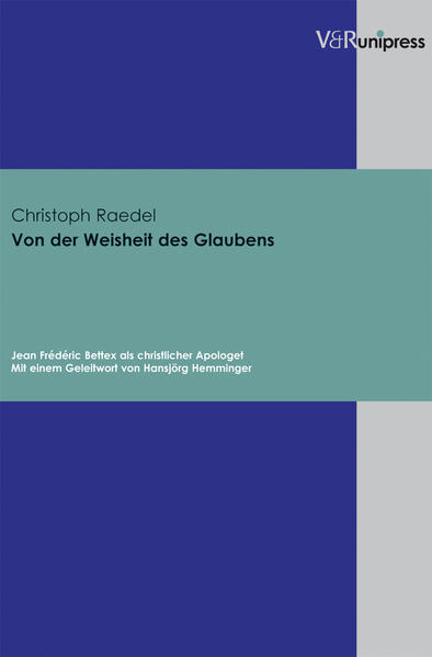 Die technischen, gesellschaftlichen und geistigen Veränderungen in der Zeit des Übergangs vom 19. zum 20. Jahrhundert forderten Kirche und Theologie heraus, die Tragfähigkeit und Plausibilität der eigenen, an der Bibel und den Bekenntnissen gewonnenen Überzeugungen zu prüfen und neu zu bewähren. Unter diesen Bedingungen kam der Aufgabe, den Wahrheits- und Wirklichkeitsbezug des christlichen Glaubens darzustellen und gegen kritische Einwände zu verteidigen, wesentliche Bedeutung für den Fortbestand kirchlichen Lebens zu.Frédéric Bettex kann als einer der bedeutendsten reformierten Apologeten der Zeit vor dem Ersten Weltkrieg angesehen werden. Seine Bücher prägten Generationen von Christen und gaben ihnen Orientierung in einer unübersichtlich werdenden Zeit. Raedel skizziert zunächst das Leben des Bettex, bevor er dessen apologetische Konzeption systematisch entfaltet und in den theologiegeschichtlichen Zusammenhang einordnet. So entsteht ein wichtiger Beitrag zur Geschichte des Verhältnisses von christlichem Glauben und Naturwissenschaft in Deutschland.