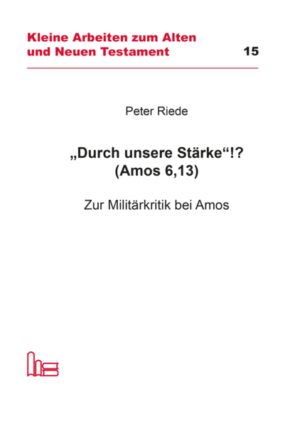 Das Amosbuch ist nicht nur von Sozial-, Luxus- und Kultkritik bestimmt. Wenig beachtet wurde in der bisherigen Forschung die dem Buch inhärente Militärkritik. Sie richtet sich zum einen in den Völkersprüchen gegen Kriegsverbrechen der Völker (Am 1,3-2,3), wogegen Israel in diesem Zusammenhang allein wegen sozialer Vergehen angeklagt wird (Am 2,6-8). Schon hier zeigt sich, dass Militär- und Sozialkritik zwei Seiten derselben Medaille sind, wenden sie sich doch beide gegen eine auf Perversion von Macht gründende Gewaltherrschaft. Immer ist die Perspektive der Opfer im Blick. Auf ihrer Seite steht JHWH, der Gott der Gerechtigkeit. Seine besondere Bedeutung erhält der Völkerspruchzyklus dadurch, dass er Ansätze einer Völkerrechtslehre enthält, an denen das Handeln der Völker gemessen wird. Aber auch der Kriegstriumphalismus Israels, das auf die eigene militärische Stärke setzt (Am 6,13), wird in die Schranken gewiesen (vgl. schon Am 2,14-16), geht es dabei doch allein um eine interessengeleitete Machtpolitik, und nicht um die Rechtsordnung Gottes in der Welt. Die im Innern des Staates verbreitete Verkehrung von Recht und Gerechtigkeit, hat so auch eine Außendimension, die im Zentrum der Militärkritik des Amos steht.