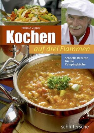 Zuckerschotensalat mit Röstflocken. Schwedisches Elchsüppchen. Pürierte Kartoffelsuppe mit Krabben. Spanischer Tomateneintopf. Penne rigate in Käsesauce mit Rauke. Paprikarisotto. Muschenudeln mit Gemüse. Hackbraten mit Auberginen. Putenragout auf Reis. Zanderfilet auf Blattspinat. Ananassalat. Zitronen-Limonen-Creme. Wenn Spargelschälweltmeister Helmut Zipner mal nicht in seinem Restaurant „Asperge“ im Kieler Landtag kocht, reist der quirlige Chefkoch mit dem Kochmobil durch die Lande, stellt sich damit an den nächsten See oder auf die grüne Wiese und kocht mal exklusiv, mal bodenständig, aber immer landestypisch. Dabei ist auch die Idee zu diesem Buch entstanden. Schnelle Rezepte für die Campingküche, die sich leicht auf bis zu drei Flammen zubereiten lassen - und das alles in einem handlichen Format. Kochen Sie einfach nach, ob nun zu Hause oder unterwegs. Hervorragende Fotos lassen das kulinarische Herz höher schlagen. Prima Rezepte von deftig bis delikat: Schwedisches Elchsüppchen, Kartoffelpuffer mit Kräutercreme, Seelachsfilet mit Blattspinat oder die leckere Zitronen-Limonen-Creme - wir wünschen einfach guten Appetit! „Hervorragende Fotos lassen das kulinarische Herz höher schlagen: Die vielfältige Palette reicht vom Rohkostsalat mit Sprossen-Quark-Dipp über eine Gemüse-Fisch-Suppe und vegetarischen Gerichten bis zu Schnitzel mit frischen Pfifferlingen. Leckere Dessertrezepte wie Zitronen-Limonen-Creme runden das Menüprogramm ab. Da gibt es nur eins: sofort nachkochen!“ Rhein Main Presse (4. Juli 2006)