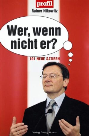 Verspürt Wolfgang Schüssel im Gespräch mit Karl-Heinz Grasser manchmal ein Defizit? Wie erklärt Jörg Haider der CIA, dass Saddam gar nicht Saddam ist? Und ist Alfred Gusenbauer privat auch so lustig? In der wöchentlichen Kolumne des Satirikers Rainer Nikowitz im Nachrichtenmagazin profil werden alle diese Fragen geklärt. 'Wer, wenn nicht er?' ist Nikowitz’ zweite Sammlung fingierter Polit-Dialoge nach dem Bestseller 'Hallo, Westi?' (Deuticke).