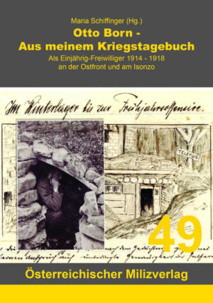 Das Kriegstagebuch von Otto Born ist ein wertvolles Dokument, das den Werdegang eines jungen Soldaten in der Österreichisch-Ungarischen Armee im Ersten Weltkrieg zeigt. Im Jahre 1915 hatte sich der 19-jährige Jus-Student Otto Born als Einjährig-Freiwilliger gemeldet. Als Aufklärer und Telefonist befand er sich auf verschiedenen Kriegsschauplätzen an vorderster Front und beschrieb vor allem seine Kriegserlebnisse bei den Kämpfen an der Ostfront und am Isonzo. Weiters wurde er auch auf den Balkan, nach Montenegro, geschickt. Neben dramatischen Beschreibungen der Kampfhandlungen beeindrucken seine Beobachtungen von Bevölkerungsgruppen, Landschaften und Städten. Zusätzlich zum Kriegstagebuch ist ein 15seitiges Manuskript mit „Erinnerungen“ aus der Jugendzeit von Otto Born erhalten, das im Anhang abgedruckt wurde.