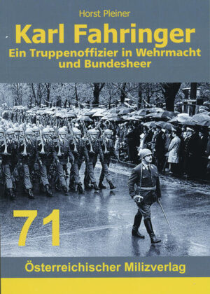 In diesem Buch zollt er seinem Jahrgangskommandanten Major (später Oberst) Karl Fahringer seinen Repekt. Es ist die Biografie eines österreichischen Offiziers, der in der Deutschen Wehrmacht den Zweiten Weltkrieg mitgemacht hat. Geboren 1920, rückte er 1938 zum KavR 11 ein, diente in der 1. Kosaken-Kavalleriedivision an der Ostfront, erlebte das Kriegsende im Mai 1945 in Kärnten und war nach Entlassung aus britischer Kriegsgefangenschaft Landwirt, Kaufmann und Unternehmer in seiner niederösterreichischen Heimat Mauerbach. Er trat 1956 als Leutnant ins Bundesheer ein, wurde Kompaniekommandant im Heereswach- und späteren Gardebataillon und 1960 Jahrgangskommandant an der Militärakademie. Er führte seinen Jahrgang bis zur Ausmusterung 1963, übernahm dann den Ausmusterungsjahrgang 1967, führte das Jägerbataillon 4 durch die Stürme des Einsatzes an der Südtiroler Grenze und in der CSSR-Krise, wechselte 1969 ins BMLV und verstarb 1973. Karl Fahringer war ein aufrechter und geradliniger Offizier, der das neue Bundesheer mit aufgebaut hat. Er war einer jener Männer, die die Werte eines demokratischen Heeres gelebt und weitervermittelt haben.