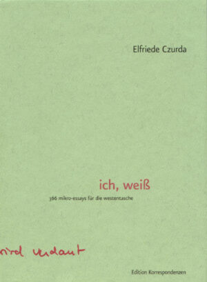 Ein Jahr lang stellte sich Elfriede Czurda der Aufgabe, jeden Tag einen Text zu schreiben, für den es eigentlich nur eine Regel gab: es mussten täglich 12 Zeilen geschrieben werden, 12 sich auf ein Ding, eine Stimmung, eine Erinnerung fokussierende Zeilen. So simpel die Aufgabe klingen mag, das Ergebnis ist beeindruckend: 366 Texte, vielfältig und verschieden wie jeder einzelne Tag im Jahr. Denn was auch immer in den Blick gerät, ist unvermeidlich eingefärbt von Stimmungen - der eigenen und der des Tages -, und diese changierenden Gestimmtheiten zu erfassen und durch Sprache nochmals aufleuchten zu lassen, ist Czurdas große Kunst. Und auch in den mehr als 30 Variationen über den Berliner Schreibtisch, an dem die meisten dieser Mikro-Essays entstanden sind, spricht jede von einem andren Tisch. Wie bei einem fein drapierten Stoff erst die einzelnen Falten und ihre Schattierungen sein lebendiges Spiel erzeugen, schafft hier die kalendarische Ordnung aus den vielen kleinen Texten einen großen Text: Aus den tagtäglichen Stenogrammen, deren Zeilenkürze dem Format des verwendeten Notizblocks entspringt, entsteht gleichsam eine Art ewiger Kalender, eine Schule der Wahrnehmung des Alltäglichen auf unalltägliche Weise.