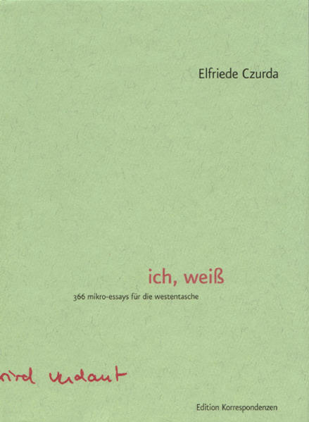 Ein Jahr lang stellte sich Elfriede Czurda der Aufgabe, jeden Tag einen Text zu schreiben, für den es eigentlich nur eine Regel gab: es mussten täglich 12 Zeilen geschrieben werden, 12 sich auf ein Ding, eine Stimmung, eine Erinnerung fokussierende Zeilen. So simpel die Aufgabe klingen mag, das Ergebnis ist beeindruckend: 366 Texte, vielfältig und verschieden wie jeder einzelne Tag im Jahr. Denn was auch immer in den Blick gerät, ist unvermeidlich eingefärbt von Stimmungen - der eigenen und der des Tages -, und diese changierenden Gestimmtheiten zu erfassen und durch Sprache nochmals aufleuchten zu lassen, ist Czurdas große Kunst. Und auch in den mehr als 30 Variationen über den Berliner Schreibtisch, an dem die meisten dieser Mikro-Essays entstanden sind, spricht jede von einem andren Tisch. Wie bei einem fein drapierten Stoff erst die einzelnen Falten und ihre Schattierungen sein lebendiges Spiel erzeugen, schafft hier die kalendarische Ordnung aus den vielen kleinen Texten einen großen Text: Aus den tagtäglichen Stenogrammen, deren Zeilenkürze dem Format des verwendeten Notizblocks entspringt, entsteht gleichsam eine Art ewiger Kalender, eine Schule der Wahrnehmung des Alltäglichen auf unalltägliche Weise.