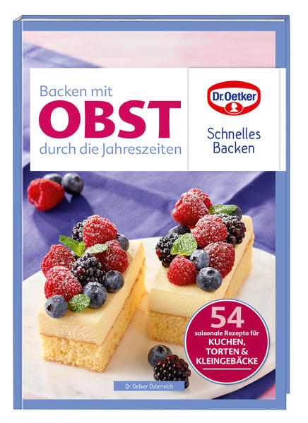 Entdecken Sie die heimische Obst-Vielfalt im Wechsel der 4 Jahreszeiten neu und genießen Sie die fruchtige Abwechslung der Natur auf Ihren Kuchentellern. Denn saisonales Obst ist nicht nur aromatischer, sondern auch günstiger und umweltfreundlicher. In diesem Buch finden Sie 54 abwechslungsreiche und gelingsichere Rezeptideen für Kuchen, Torten & Co von Apfel bis Zwetschke. Ein praktischer Erntekalender begleitet Sie beim Backen durch das Jahr. Alle Rezepte wurden vom Dr. Oetker Konditormeister entwickelt, sind mehrfach erprobt und gelingen dank präziser Zutatenliste und einfacher Beschreibung garantiert. Ein Foto zu jedem Rezept macht Lust aufs Ausprobieren.