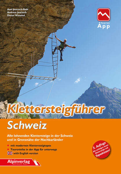 Die dritte Auflage des Klettersteig Guide mit den beliebten Toposkizzen - Touren-App Zugang und grenznahen Klettersteigen in den Nachbarländern. Natürlich sind auch alle lohnenden neuen Klettersteige in der Schweiz dabei, denn selten findet man ein so abwechslungsreiches Spektrum an Eisenwegen wie im Land der Eidgenossen. Manche Touren führen über die 3000er-Grenze hinaus, andere wiederum sind tolle, ausgesetzte Abenteuer-Ferratas in Talnähe. Dem Klettersteiggeher wird in der Schweiz wirklich alles geboten! Der Klettersteigführer Schweiz enthält neben den umfangreichen Tourenbeschreibungen die Schweizer Klettersteige mit detaillierten Toposkizzen, Karten, Übersichtsfotos und den Zugang zur Touren-App. Die Touren in der Touren-App werden aktualisiert und mit neuen Ferratas ergänzt! So hat man die Touren aus dem Buch und Extrasteige mit Topo, GPS-Track auf dem Handy auch auf der Tour dabei. Im Buch und App wecken viele packende Actionfotos bereits beim Lesen die Vorfreude auf den bevorstehenden Nervenkitzel. Die Übersichtbilder, auf denen die Routen genau dargestellt werden, runden die Tourenbeschreibungen ab. In der Touren-App hat man stets seine Position und kann die Touren auch nach diversen Kriterien wie Länge, Schwierigkeit usw. filtern. Infos: www.alpinverlag.at