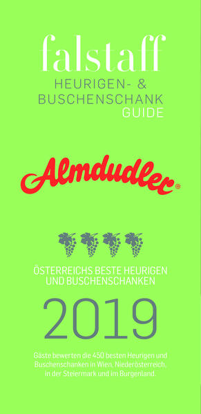 450-mal Gemütlichkeit, Charme und Genuss in Wien, Niederösterreich, dem Burgenland und in der Steiermark kompakt im Buchformat - das ist der neuste Falstaff Heurigenguide. Die besten und beliebtesten Adressen Österreich im Überblick – bewertet von der Falstaff Community. Eine übersichtliche Symbolik gibt Hinweis auf Ausstattung und Angebot der einzelnen Betriebe und ausgesuchte, regionale Veranstaltungen sowie weitere »Top-Tipps« werden von uns für Sie empfohlen. Erstmalig beinhält der Guide auch zehn niederösterreichische Mostheurigen und informiert so noch umfassender rund ums Thema Wein.