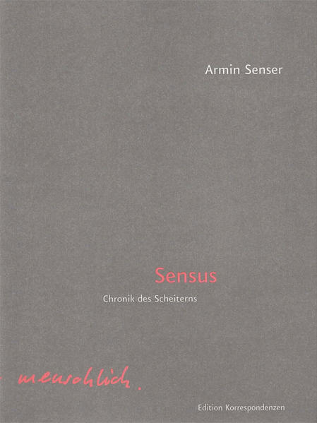 »Du bist jetzt fünfzig. Das ist schon lange nicht mehr die Mitte des Lebens. Das ist abgründig. Deine Mutter im Heim. Dein Vater zu Hause auf dem Sofa.« Knapp und prägnant bringt Armin Senser jenen Moment auf den Punkt, wenn wir eines Tages von Alter, Krankheit und Sterben, von Trennung und Angst nicht mehr absehen können. Wenn wir - aus der Bahn geworfen - feststellen, dass uns die Umgebung und die Menschen, die schon immer da waren, fremd geworden sind. Armin Senser legt mit Sensus die eindrückliche Chronik einer langsamen Rückkehr ins Leben vor. Das Ganze spielt zwischen Berlin, dem Lebensmittelpunkt, und Biel, dem Ort der Kindheit. Sinnlich nahe, aber auch reflektierend sachlich werden Alltag, Erinnerungen und Ereignisse nach möglichen Haltepunkten befragt. Dann wieder wird von Visiten bei den Eltern berichtet, die zwischen zärtlicher Annäherung und Abschied schwanken. Sensers Sprache vereint gebundene Rede souverän mit einem saloppen Umgangston, sie schlägt uns in Bann und hält Distanz. Sensus erzählt aber vor allem auch vom Versuch, dem Leben, den anderen und sich selbst gegenüber gerecht zu werden, und vom fortwährenden Scheitern an diesem Anspruch. Einem Scheitern, das Teil und Angelpunkt des Lebens ist: »Du bist, also versagst du. Das ist menschlich.«