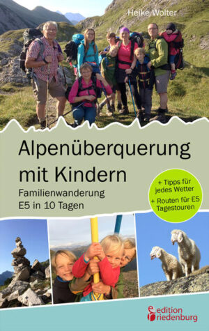 ** NEUAUFLAGE November 2020 - Die gesamte "Alpenüberquerung mit Kindern" wurde von Familie Wolter wandernd überprüft und auf den neuesten Stand gebracht. ** Die schönste Aussicht will erwandert werden. Das zeigt sich auch bei Familie Wolter auf dem E5, einem Traumpfad zwischen Oberstdorf und Meran. Zwischen beiden Städten liegen nämlich: die Alpen. Und die sind ganz schön hoch und breit für fünf Kinder zwischen 2 und 17, Oma und Opa sowie Heike und Thomas. Zehn Tage lang geht es durch Täler und an Flüssen entlang, über Hügel und steile Gipfel. Und weil normale Reiseführer nur bedingt für das Familienwandern geeignet sind, haben die Wolters kurzerhand Initiative ergriffen und fleißig wie die Murmeltiere erprobte Tipps und Tricks, praktische Checklisten sowie kindgerechte Wander-Informationen zusammengetragen. „Mit diesem Buch gelingt die E5-Wanderung auch mit kleinen Kindern. Besonders wertvoll ist dabei der Blick auf die schönen Veränderungen im Familienleben beim längeren Gehen.“ (Heike Wolter) Ein wertvolles Buch auch für alle, die Anregungen für ihren nächsten Familienurlaub mit Kindern suchen.