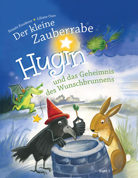 Endlich darf der kleine Zauberrabe Hugin seinen ersten Zaubertrank brauen und bekommt dafür geheimnisvolle Zutaten. Seine pfiffigen Ideen retten seine Freundin Tilli aus großer Gefahr und helfen ihm, ein Gespenst zu fangen. Schließlich entdecken Hugin und seine Freunde das Geheimnis des Wunschbrunnens. Der schlaue kleine Rabe muss zu einem Zauberduell antreten, um seine Freunde zu retten. Ob ihm das gelingen wird?