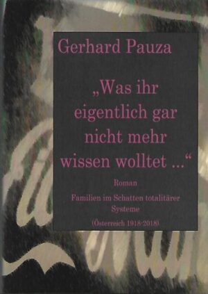 Am Beispiel von zwei Familien befasst sich Pauza mit Kommunismus und Nationalsozialismus in Linz. Die Auswirkungen dieser totalitären Systeme auf den einzelnen Menschen anhand zweier Familien. das Buch ist ein Querschnitt durch die Zeitgeschichte der Stadt Linz