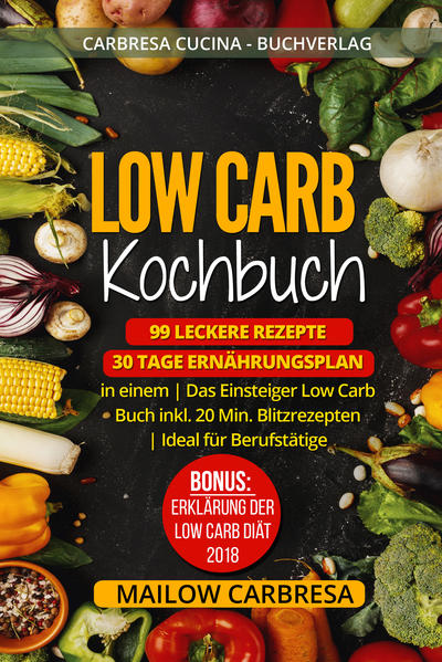 Low Carb Kochbuch Ein kurzer, zusammenfassender Überblick über den Inhalt des Buches: ★ Was ist Low-Carb und wie hilft es beim Abnehmen? ★ Hilfreiche Tipps für den Einstieg hin zu einer gesunden, ausgewogenen Ernährung ★ Praktische Schritt-für-Schritt Anleitung für die Zubereitung von Low-Carb-Gerichten, inklusive Angaben über Portionen, Zubereitungszeit und Schwierigkeitsgrad ★ Ausführlicher Vier-Wochen-Ernährungsplan Einfach gesünder kochen Der Beginn eines gesünderen Lebens Für alle, die für den kommenden Sommer fit sein möchten beziehungsweise ein paar Kilogramm verlieren wollen, empfiehlt sich eine Low-Carb-Ernährung. Doch was das überhaupt? Und wie hilft es dabei, effektiv abzunehmen, ohne sich einer extremen Diät aussetzen zu müssen? Dieses Buch hilft dabei, dem Leser eine Orientierung im Hinblick auf eine ausgewogene, gesunde Ernährung zu geben. Low-Carb kommt aus dem Englischen und bedeutet soviel wie „wenig Kohlenhydrate“. Wer sich nach diesem Grundsatz, sprich dem Verzicht beziehungsweise der Minimierung von Kohlenhydraten, ernährt, der profitiert nicht nur von einem Gewichtsverlust, sondern erzielt auch positive, gesundheitsfördernde Nebeneffekte, die die Lebensqualität nachhaltig verbessern können. Nach der Lektüre dieses Buches weiß der Leser genau, was im Rahmen einer Low-Carb-Ernährung zu beachten ist. Einige praktische Tipps für den Einstieg in ein gesünderes Leben durch die Reduzierung des Kohlenhydrate-Anteils in den Speisen bietet dem Leser eine Hilfestellung, um erfolgreich mit dieser Art der gesunden Ernährung zu beginnen. Köstliche Rezepte mit Schritt-für-Schritt Anleitung. Frühstück und Snacks inklusive Zum Frühstück oder auch als Snack für den kleinen Hunger zwischendurch eignet sich beispielseise ein köstlicher Chia Pudding mit Aprikose oder auch die exquisite Avocado-Kokoscrem. Die Hauptgerichte sind in fünf Kategorien unterteilt: Fleisch, Fisch, Gemüse, Eier und Pasta. Alle Rezepte enthalten eine ausführliche, leicht verständliche Schritt-für-Schritt Anleitung, in der genau beschrieben wird, wie die perfekte Zubereitung, zum Beispiel der Hühnerbrust mit Sahne-Kohlrabi und Quinoa oder dem Lachsfilet mit Blumenkohlreis gelingt. Ebenso köstlich ist die grüne Gemüsepfanne mit Mozzarelle-Käse und Pinienkernen. Außerdem findet der Leser viele Salat-Rezepte aber auch einige Suppen. Im Rahmen einer Low-Carb-Ernährung ist es, neben der Minimierung von Kohlenhydraten wichtig, auch den Fett-Anteil in den Speisen gering zu halten. Low-Carb bedeutet nicht, dass auf leckere Speisen verzichtet werden muss, ganz im Gegenteil. Unter den Nachtisch-Rezepten ist unter anderen Leckereien die Schoko-Creme vertreten. Low-Carb Ernährungsplan Der letzte Teil des Buches wird von einem ausführlichen, vierwöchigen Ernährungsplan gefüllt, der die vorher vorgestellten Rezepte beinhaltet. Dieser eignet sich auch für Vegetarier und Veganer, wenn diese einzelne tierische Lebensmittel durch pflanzliche ersetzen.